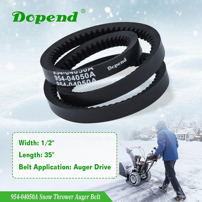 Dopend 954-04050A Snow Thrower Auger Belt 1/2’’ x 35’’ for Craftsman, MTD, Cub Cadet, Huskee Snow Blower Belt, Troy Bilt Squall 2100 Parts, Replaces 754-04050, 754-04050A, 954-04050 Auger Belt - Image 4